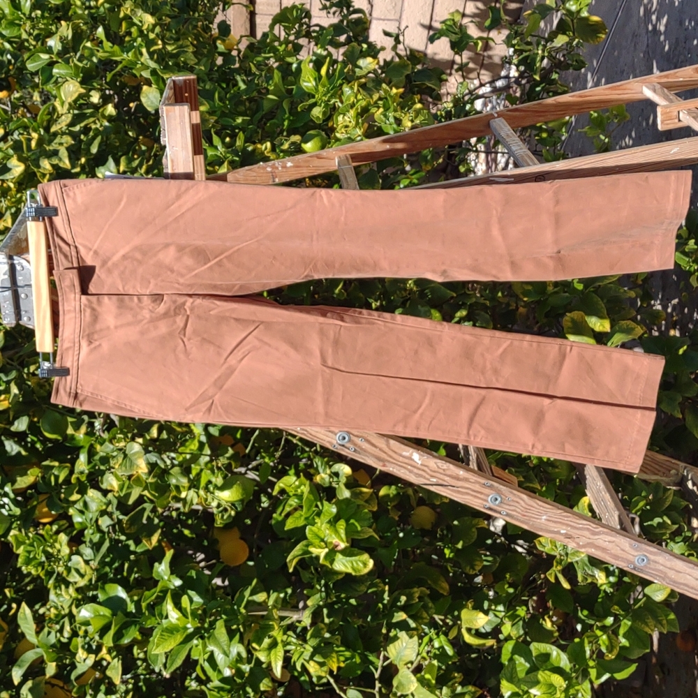 NWT i. e. Relaxed Brushed Cotton Slacks/Trousers Brown 10